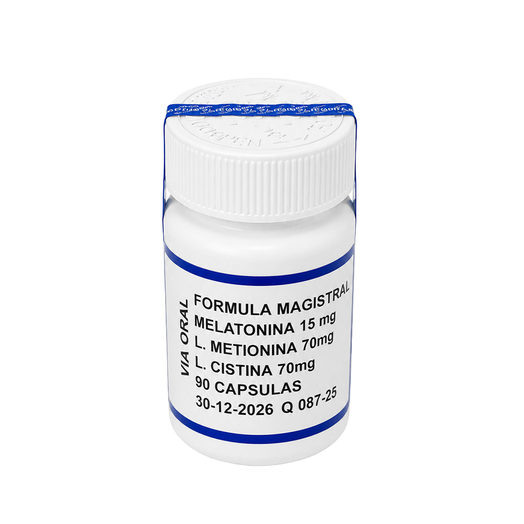 MELATONINA 15MG + L-METIONINA 70MG + L-CISTINA 70MG — 90 Cápsulas